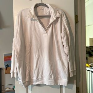 Aerie white collar sweatshirt size large